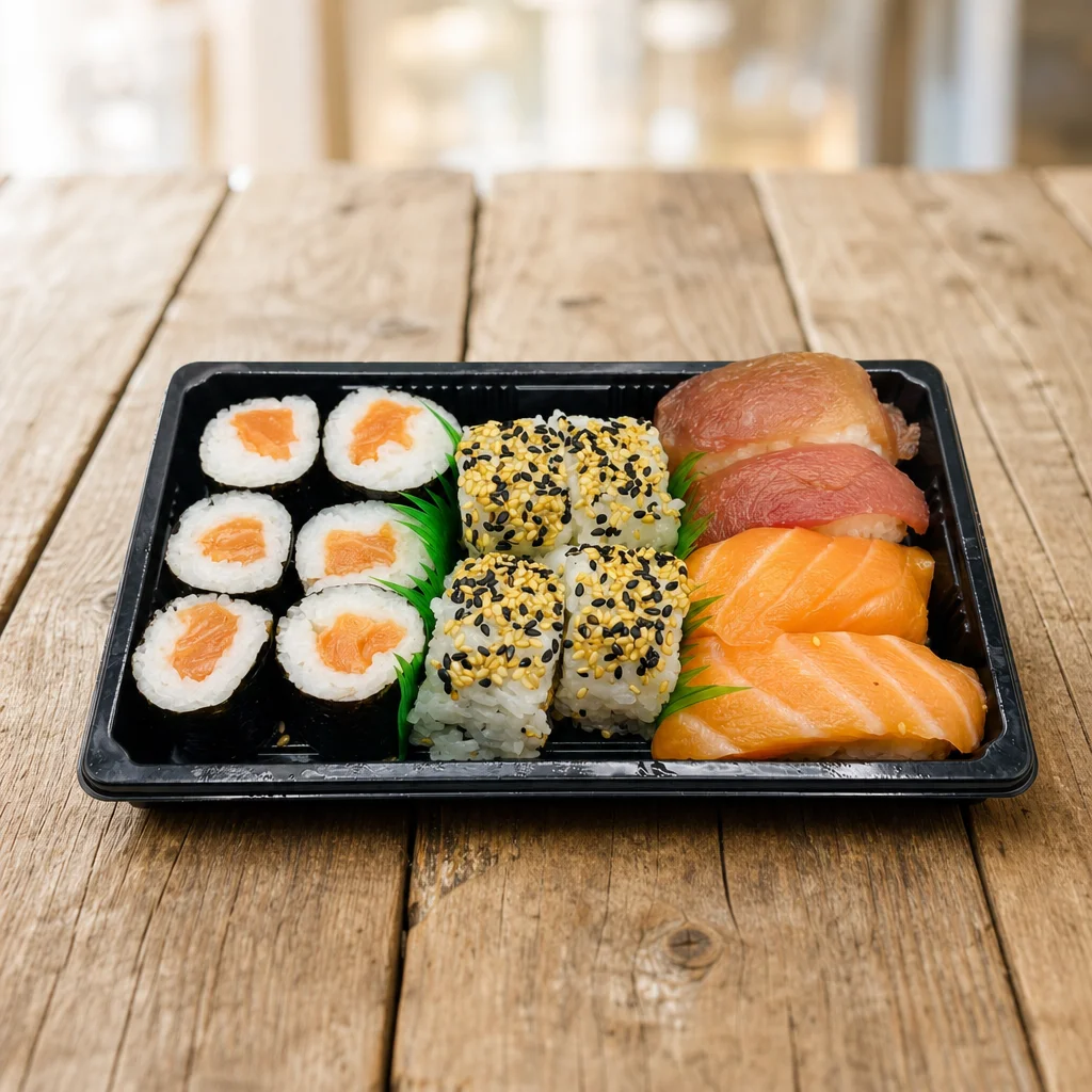Bandeja de sushi de salmón y atún de 14 piezas para llevar en Vitoria-Gasteiz