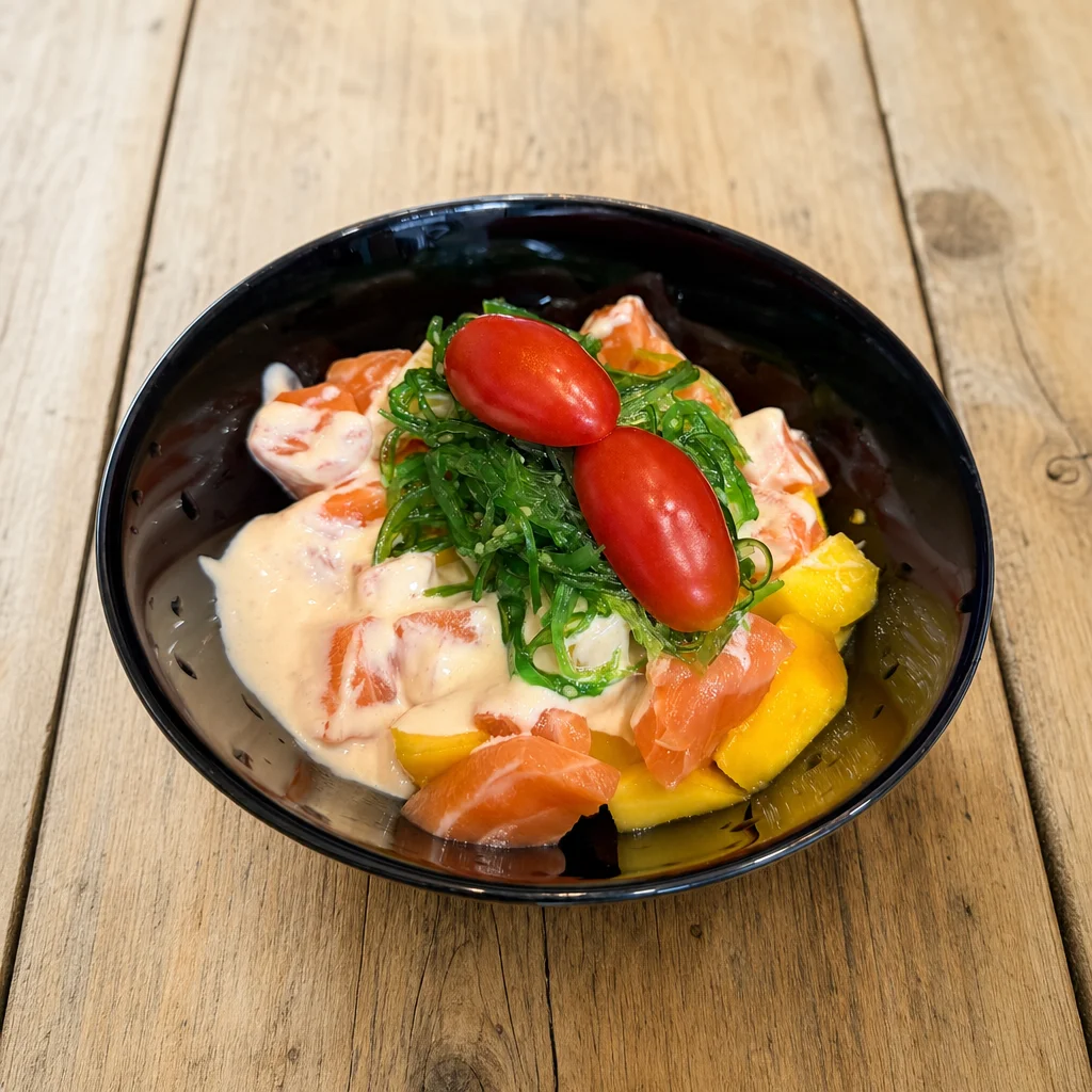Tartar de salmón con mango de Kaiso Sushi & Poke
